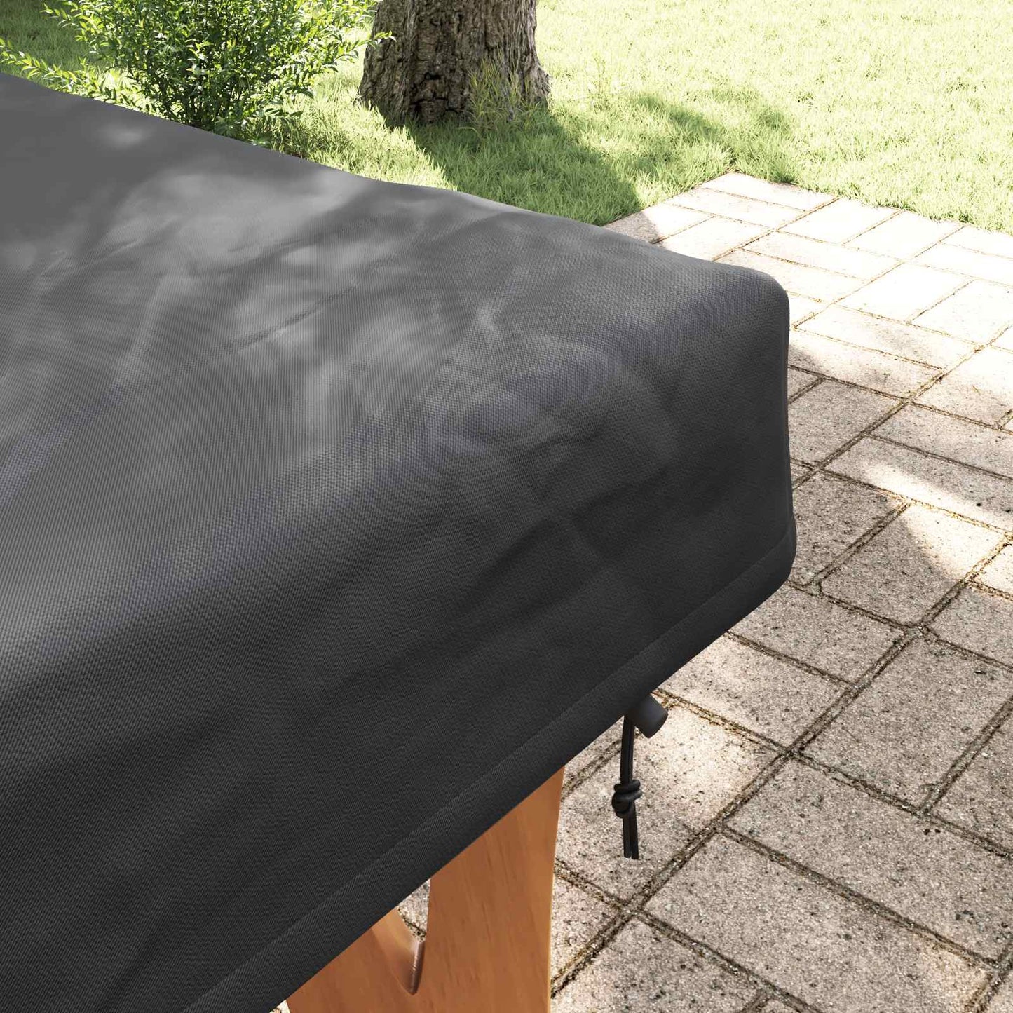 Table Cover Plain Black 82 x 182 x 15 cm Fabric