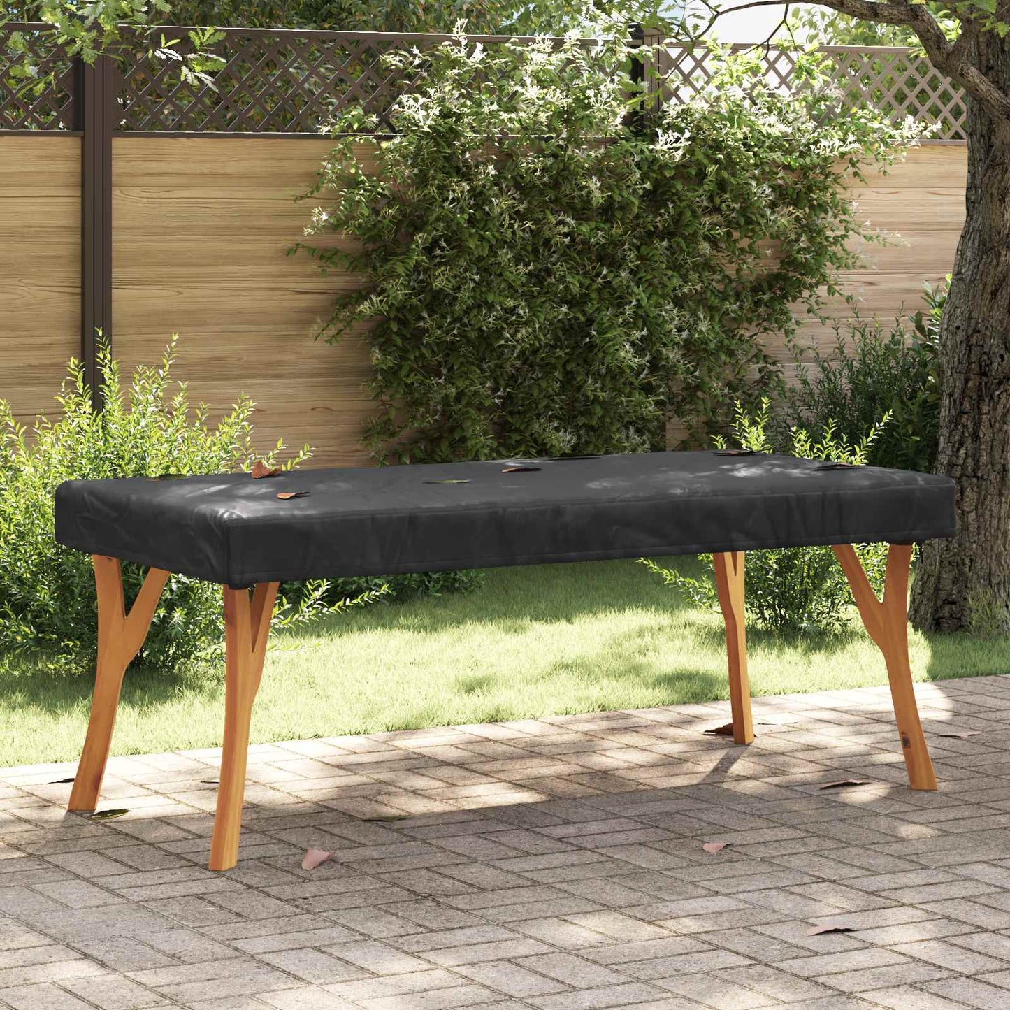 Table Cover Plain Black 182 x 92 x 15 cm Fabric