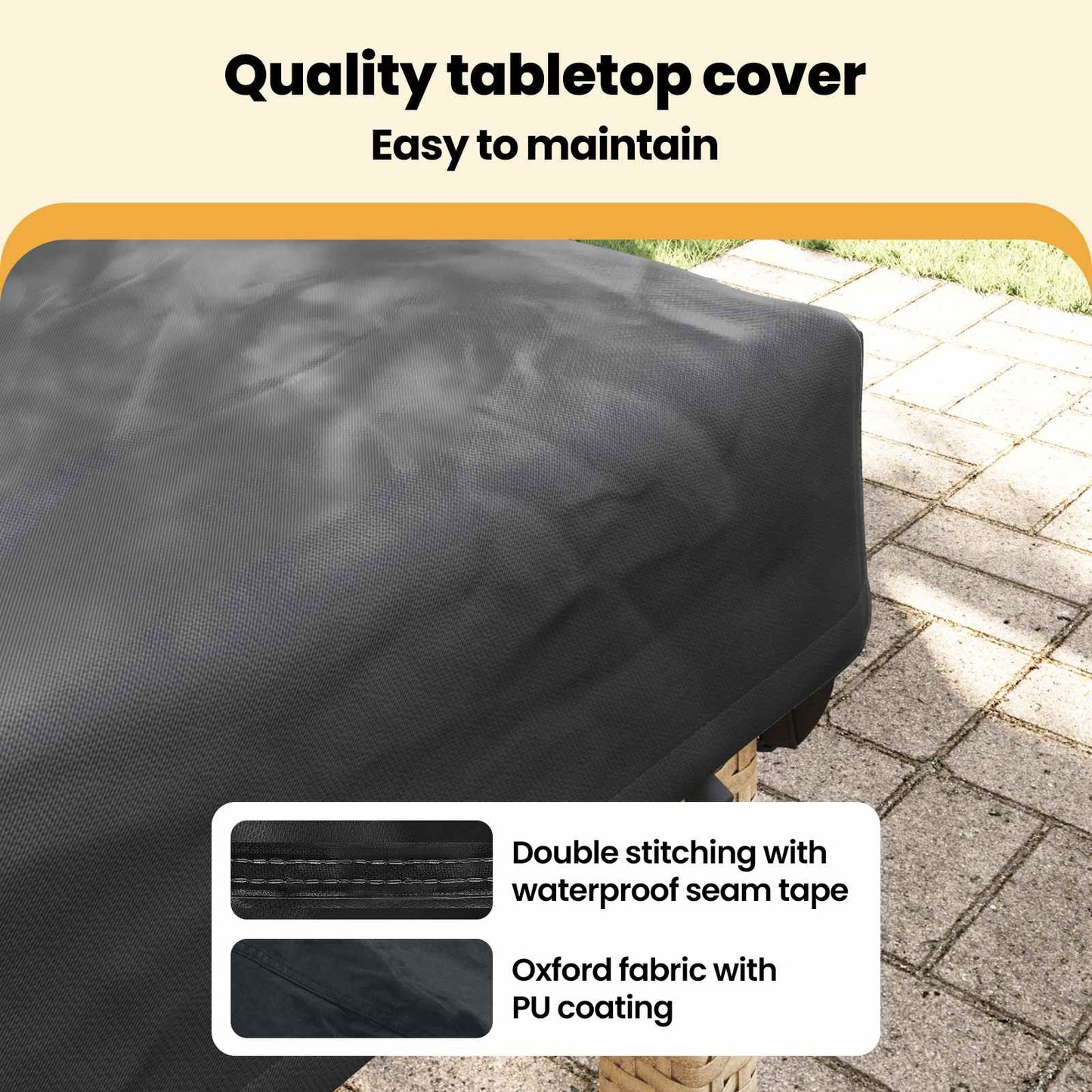 Table Cover Plain Black 202 x 102 x 15 cm Fabric