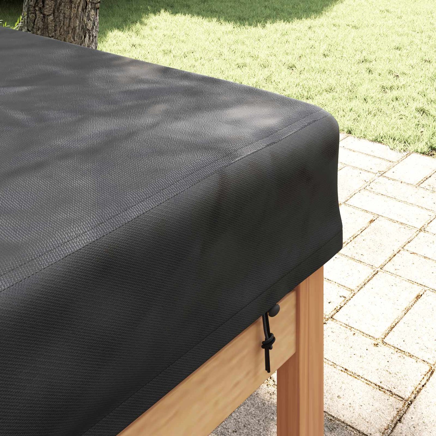 Table Cover Plain Black 102 x 262 x 15 cm Fabric