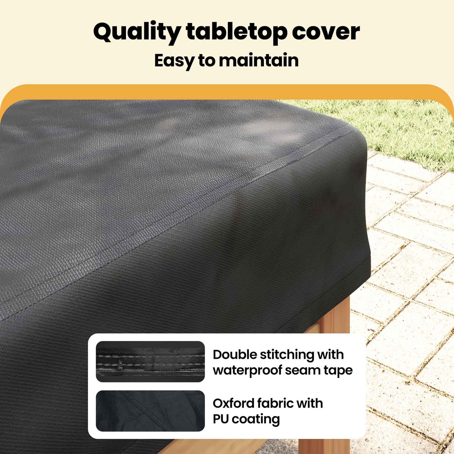 Table Cover Plain Black 262 x 102 x 15 cm Fabric