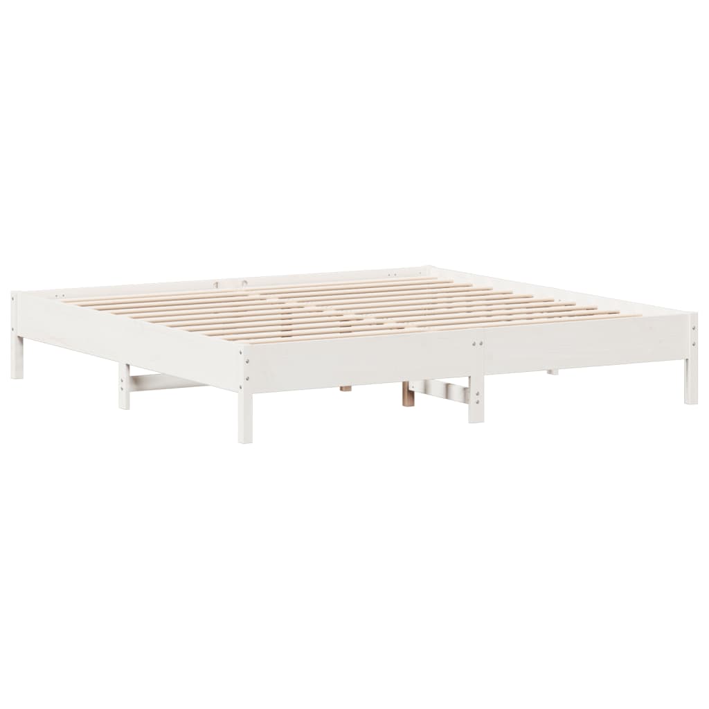 Bed Frame without Mattress White 160x200 cm Solid Wood Pine