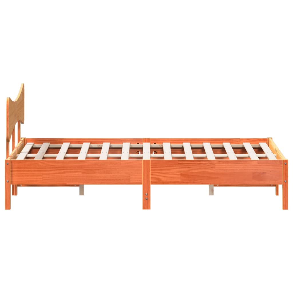 Bed Frame without Mattress Wax Brown 120x200 cm Solid Wood Pine