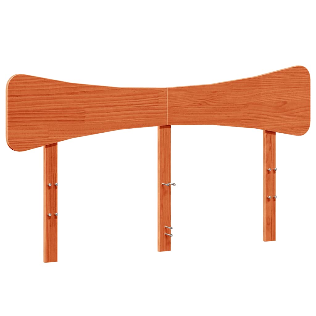 Bed Frame without Mattress Wax Brown 135x190 cm Double Solid Wood Pine