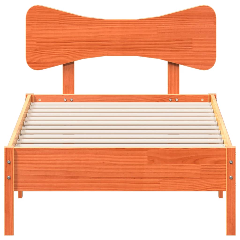 Bed Frame without Mattress Wax Brown 75x190 cm Small Single Solid Wood Pine