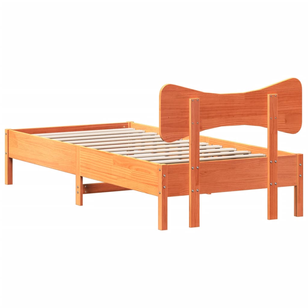 Bed Frame without Mattress Wax Brown 75x190 cm Small Single Solid Wood Pine