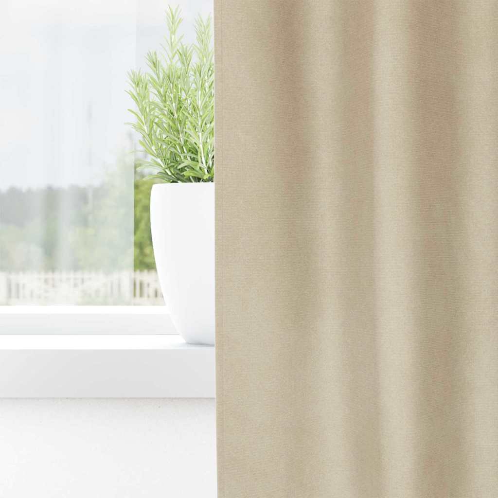 Blackout Curtains 2 pcs Cream 140 x 260 cm Velvet