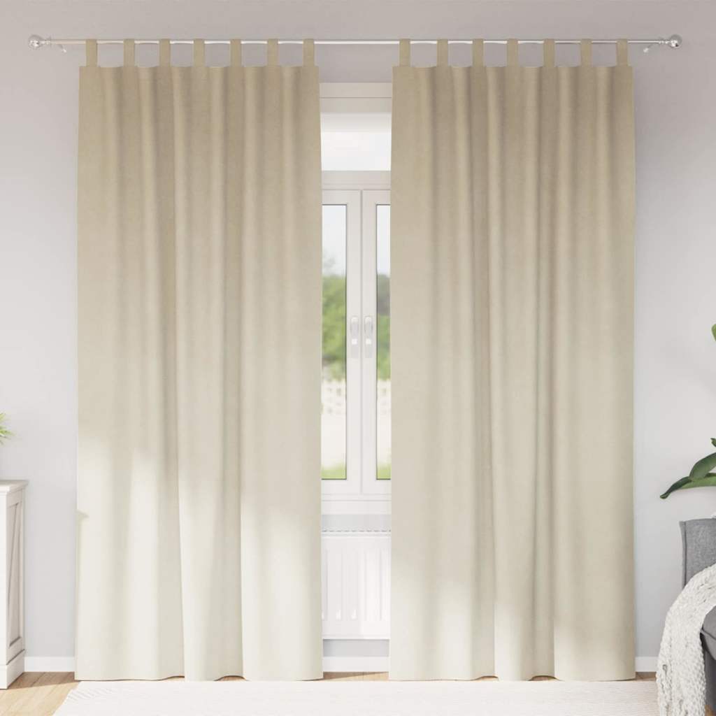 Blackout Curtains 2 pcs Cream 140 x 260 cm Velvet