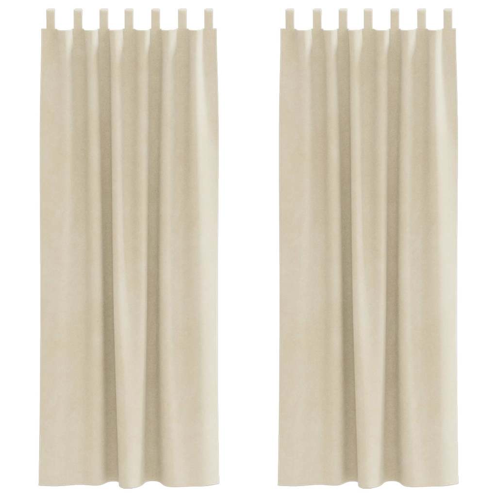 Blackout Curtains 2 pcs Cream 140 x 260 cm Velvet