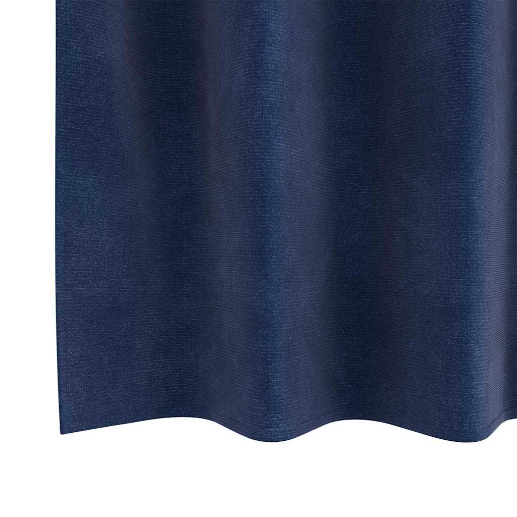 Blackout Curtains 2 pcs Dark Blue 140 x 140 cm Velvet