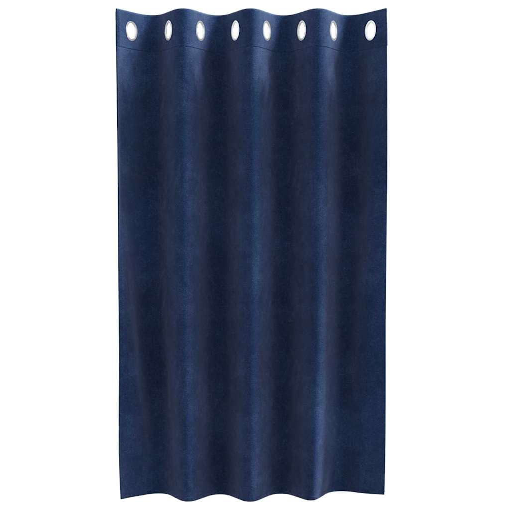 Blackout Curtains 2 pcs Dark Blue 140 x 140 cm Velvet
