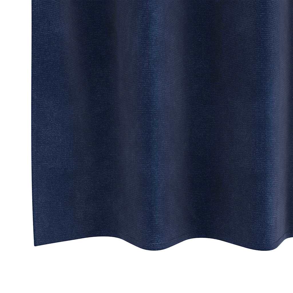 Blackout Curtains 2 pcs Dark Blue 140 x 245 cm Velvet