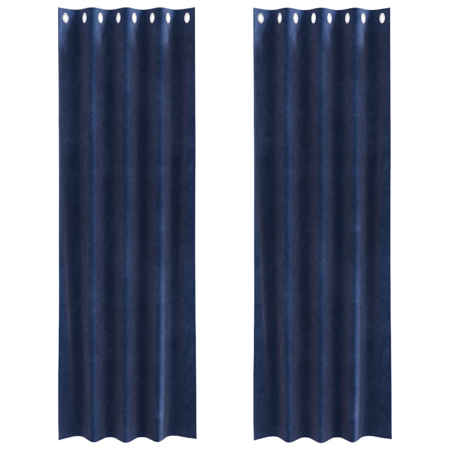 Blackout Curtains 2 pcs Dark Blue 140 x 260 cm Velvet