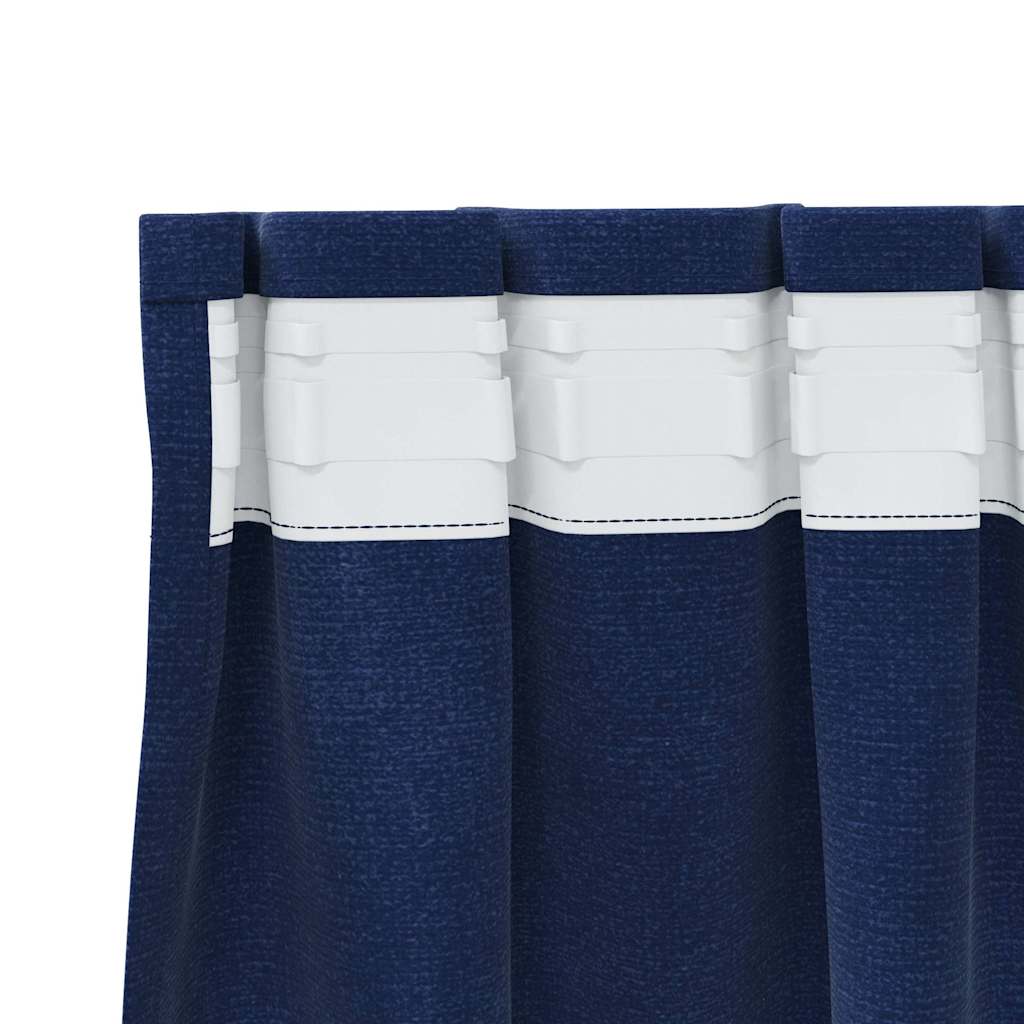 Blackout Curtains 2 pcs Dark Blue 140 x 140 cm Velvet