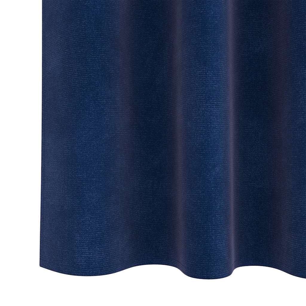 Blackout Curtains 2 pcs Dark Blue 140 x 140 cm Velvet