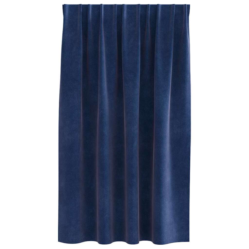 Blackout Curtains 2 pcs Dark Blue 140 x 140 cm Velvet