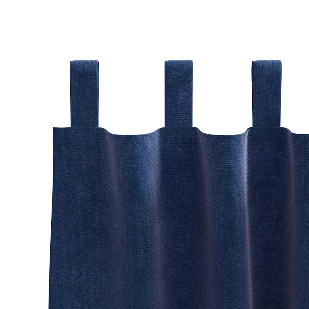 Blackout Curtains 2 pcs Dark Blue 140 x 140 cm Velvet