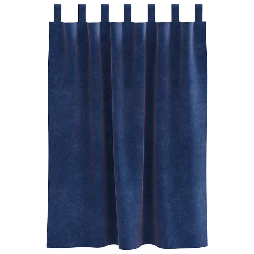 Blackout Curtains 2 pcs Dark Blue 140 x 140 cm Velvet