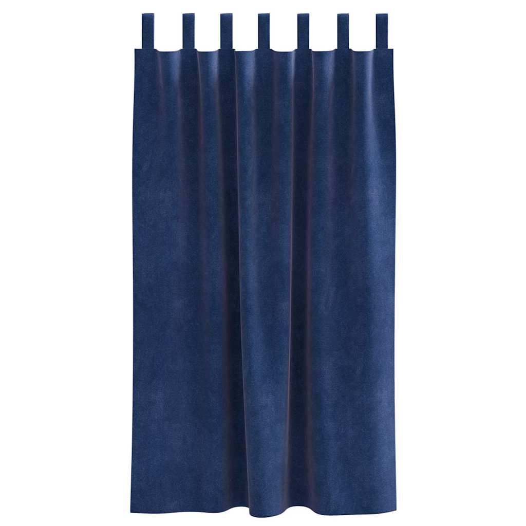 Blackout Curtains 2 pcs Dark Blue 140 x 175 cm Velvet