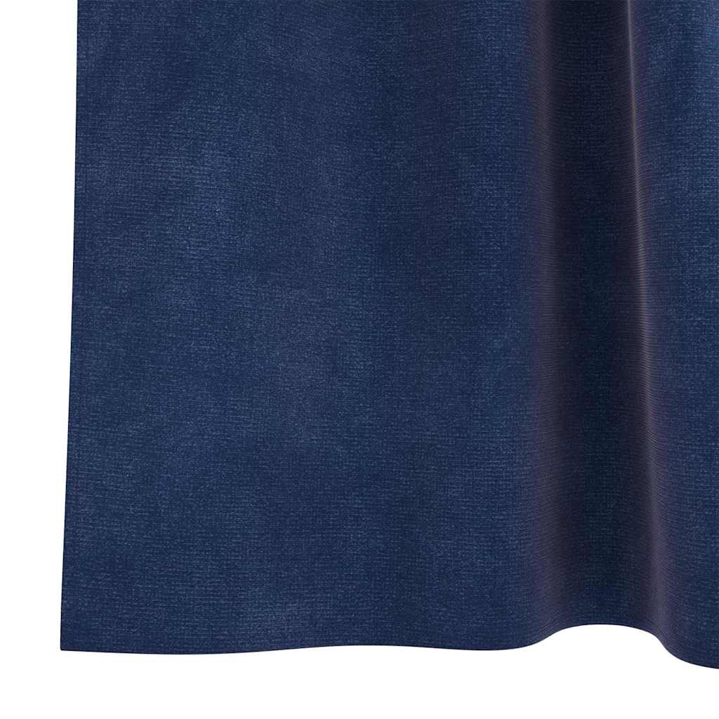 Blackout Curtains 2 pcs Dark Blue 140 x 260 cm Velvet