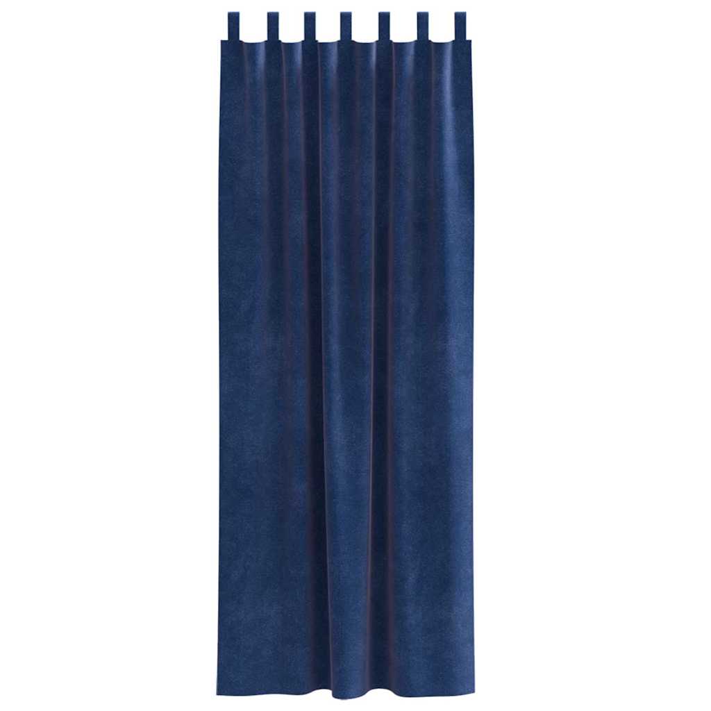 Blackout Curtains 2 pcs Dark Blue 140 x 260 cm Velvet