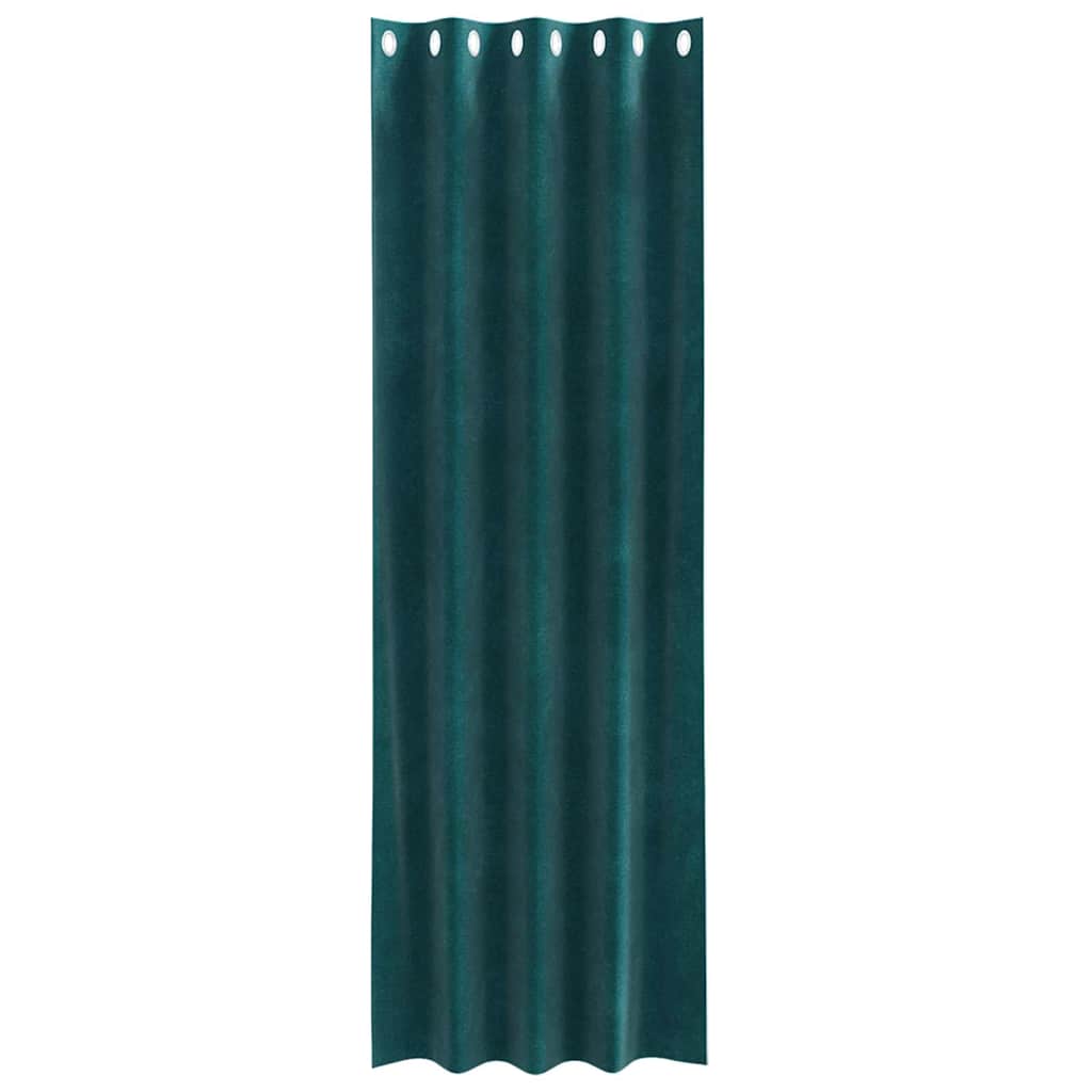 Blackout Curtains 2 pcs Dark Green 140 x 225 cm Velvet