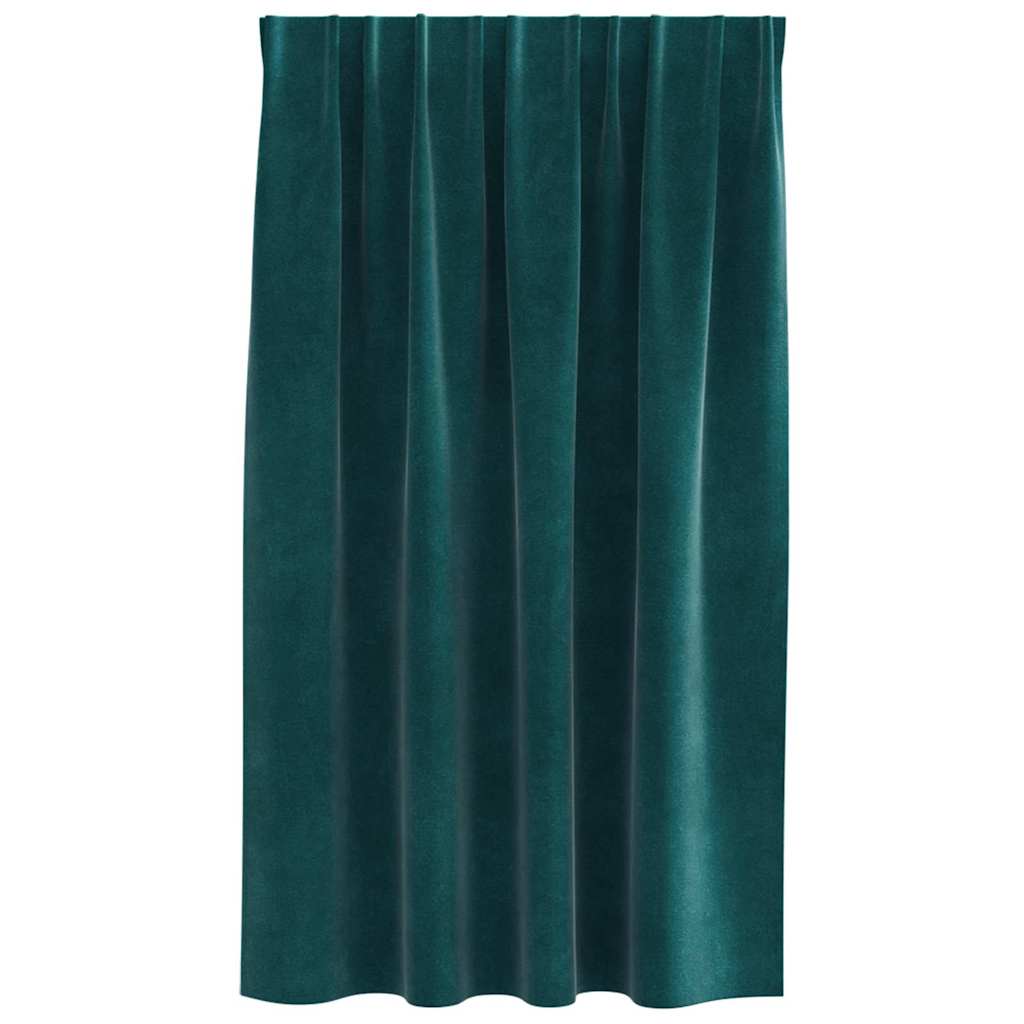 Blackout Curtains 2 pcs Dark Green 140 x 140 cm Velvet