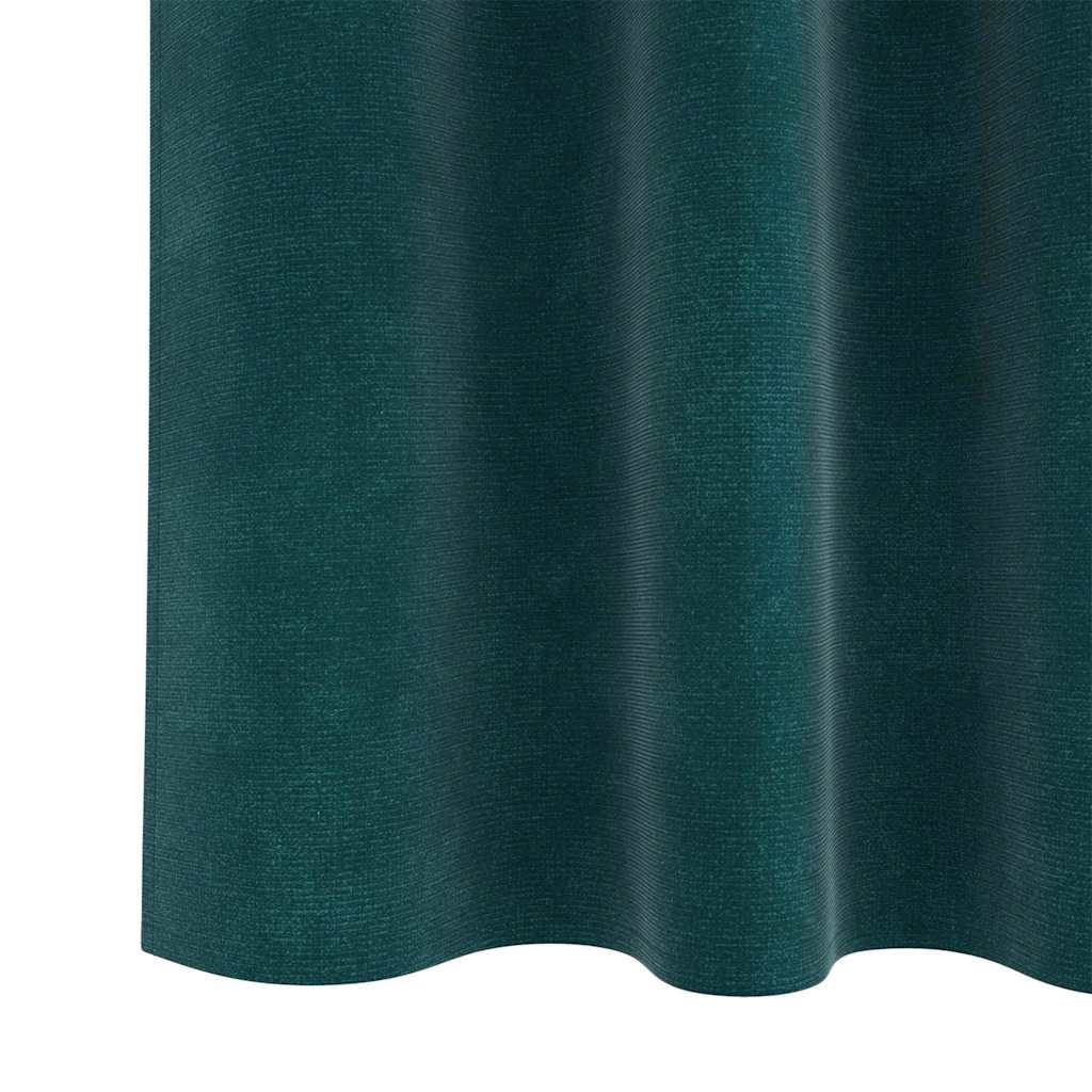 Blackout Curtains 2 pcs Dark Green 140 x 225 cm Velvet