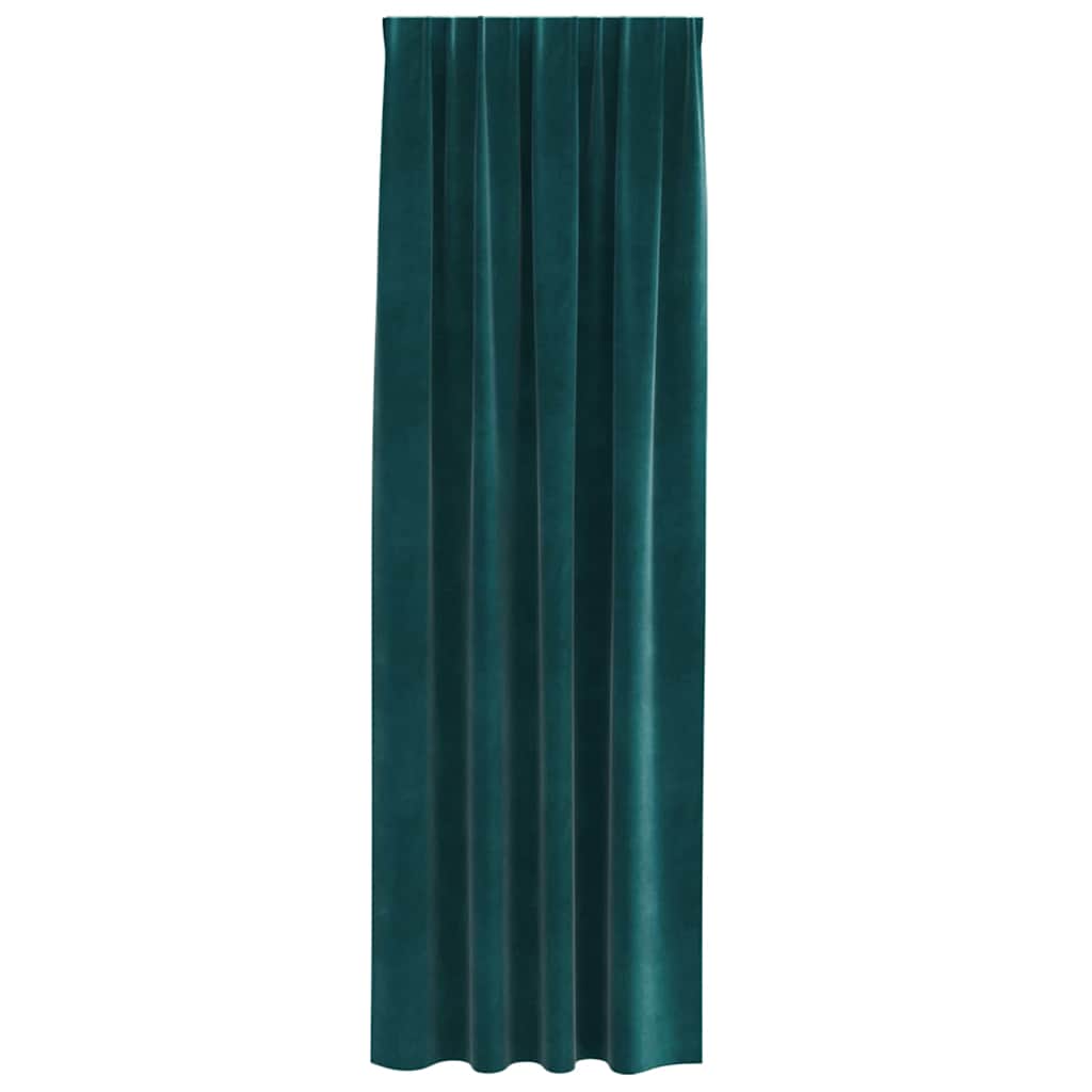 Blackout Curtains 2 pcs Dark Green 140 x 225 cm Velvet