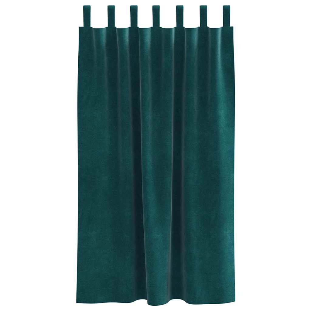 Blackout Curtains 2 pcs Dark Green 140 x 175 cm Velvet