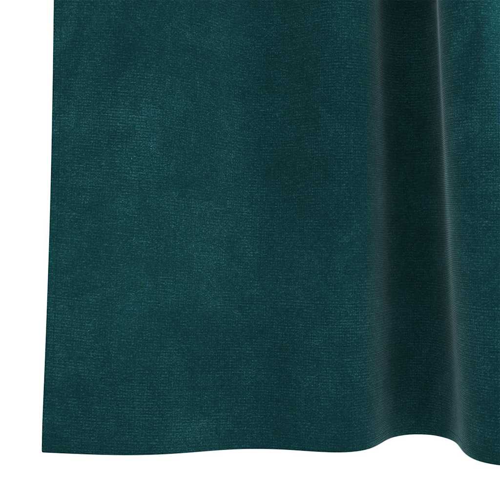 Blackout Curtains 2 pcs Dark Green 140 x 260 cm Velvet