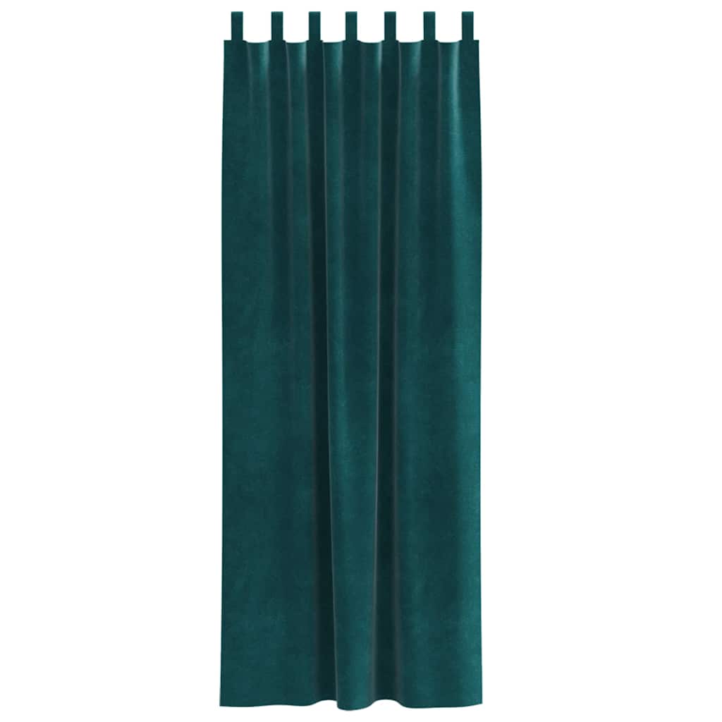 Blackout Curtains 2 pcs Dark Green 140 x 260 cm Velvet