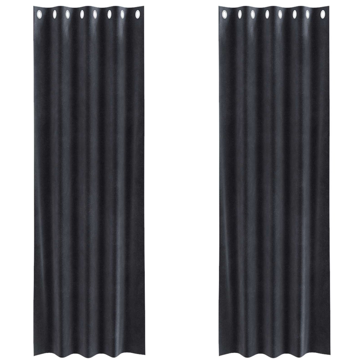 Blackout Curtains 2 pcs Dark Grey 140 x 245 cm Velvet