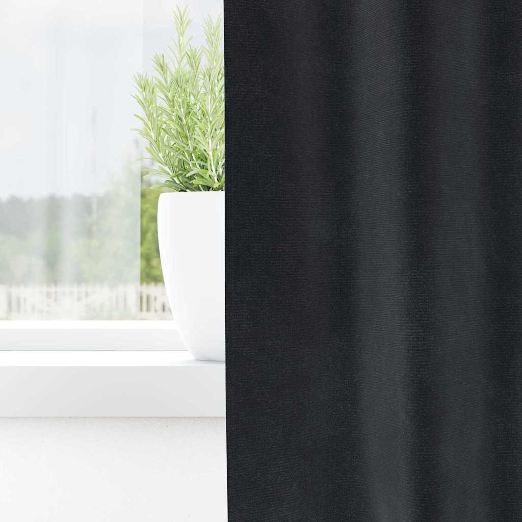 Blackout Curtains 2 pcs Dark Grey 140 x 260 cm Velvet