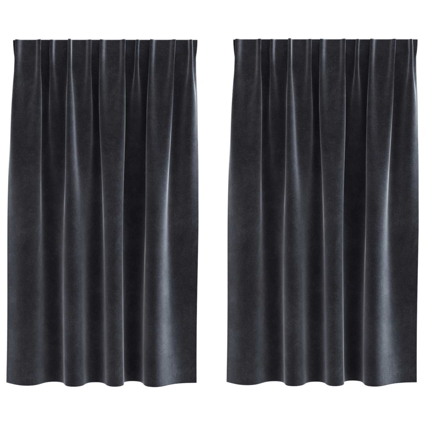 Blackout Curtains 2 pcs Dark Grey 140 x 140 cm Velvet