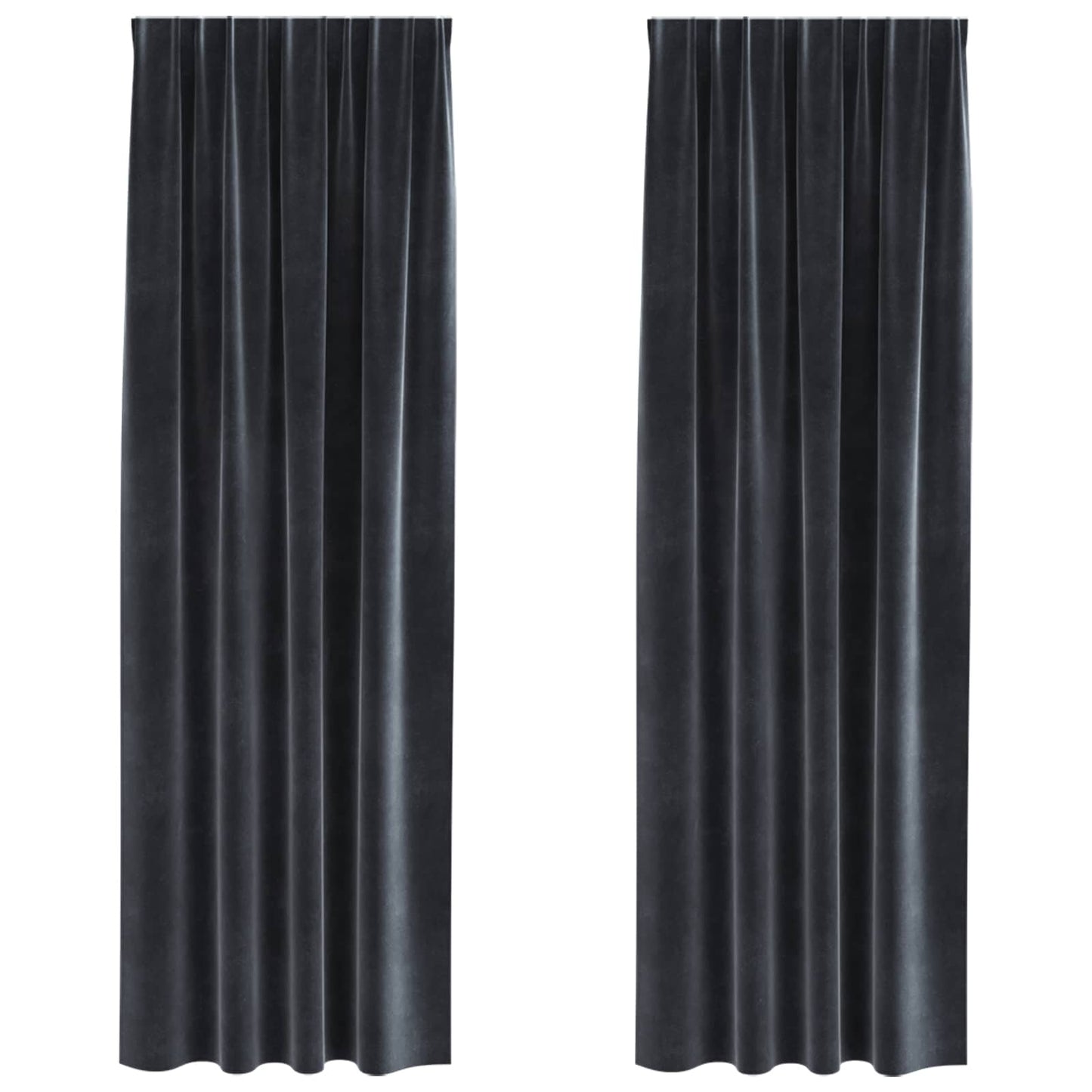 Blackout Curtains 2 pcs Dark Grey 140 x 260 cm Velvet