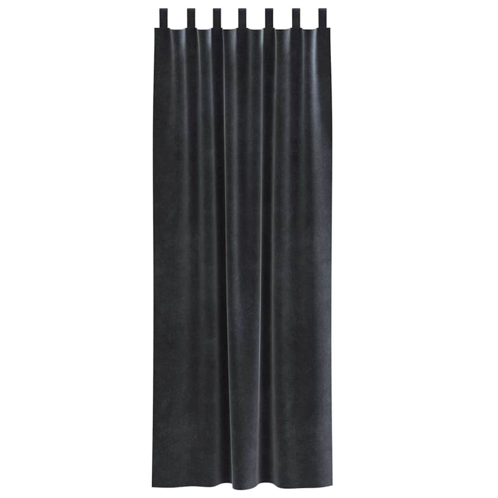 Blackout Curtains 2 pcs Dark Grey 140 x 225 cm Velvet