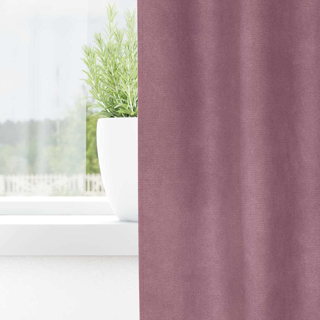 Blackout Curtains 2 pcs Dark Pink 140 x 175 cm Velvet