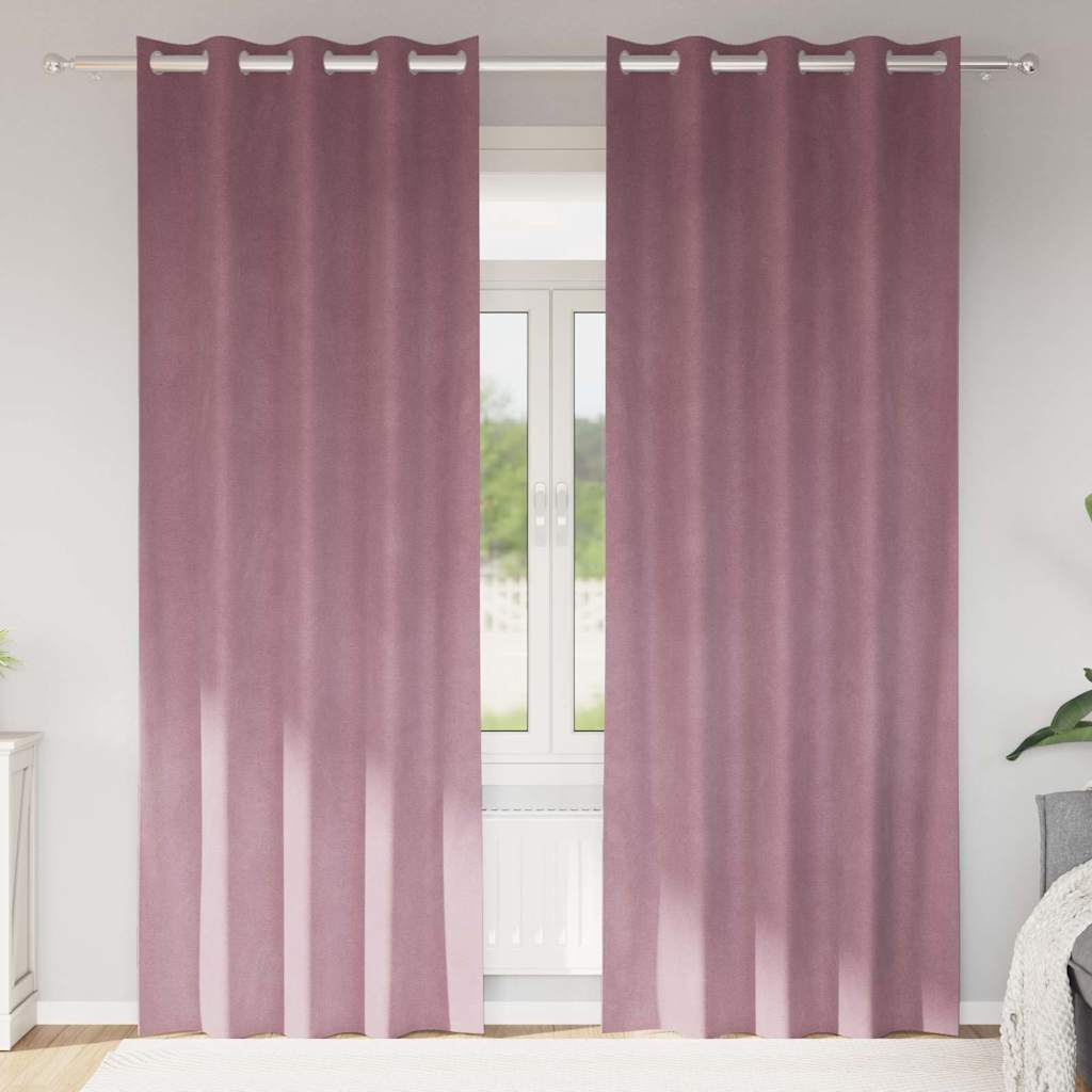 Blackout Curtains 2 pcs Dark Pink 140 x 260 cm Velvet