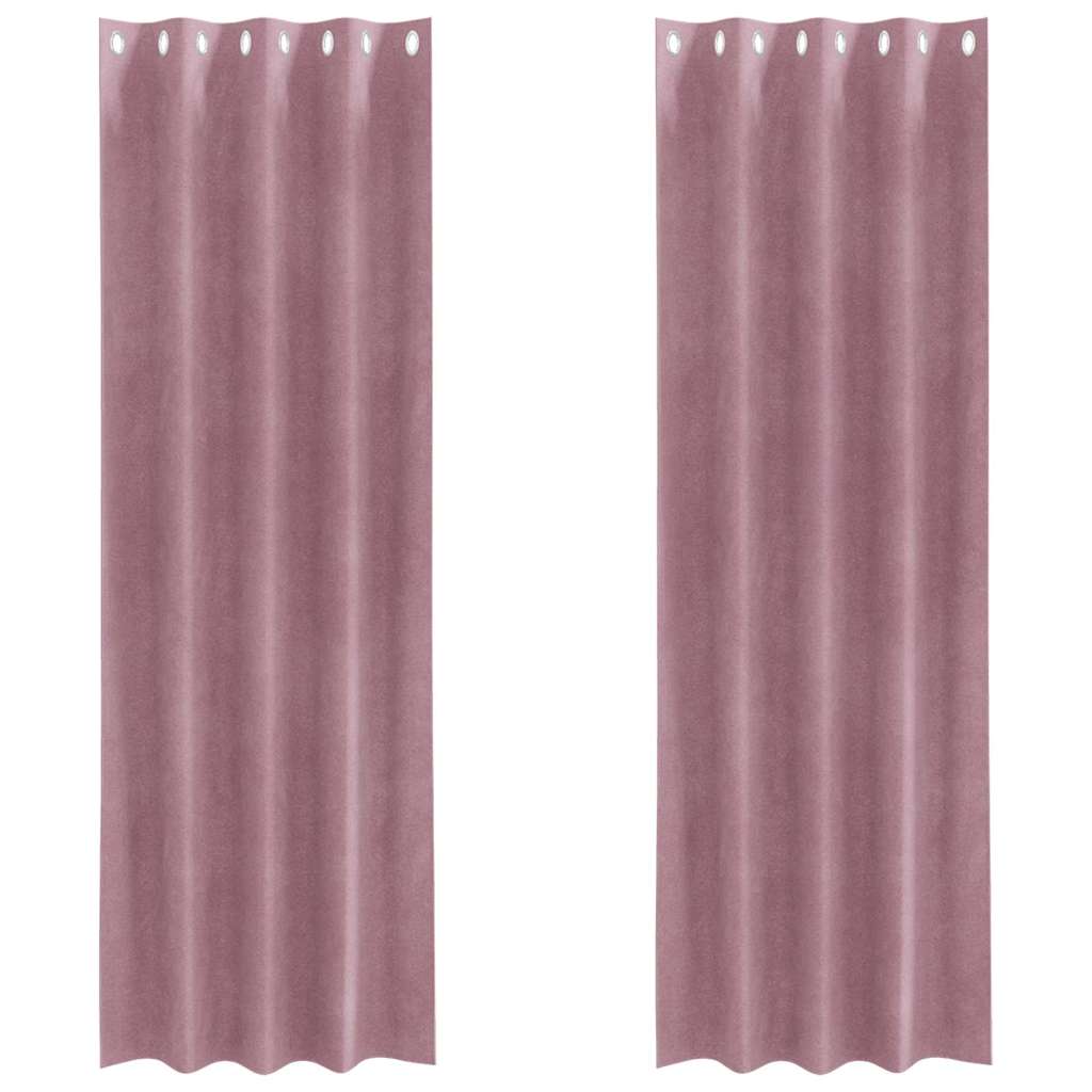 Blackout Curtains 2 pcs Dark Pink 140 x 260 cm Velvet