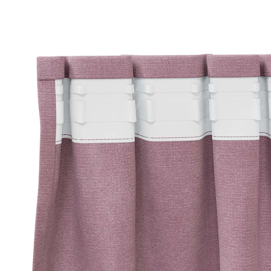 Blackout Curtains 2 pcs Dark Pink 140 x 140 cm Velvet