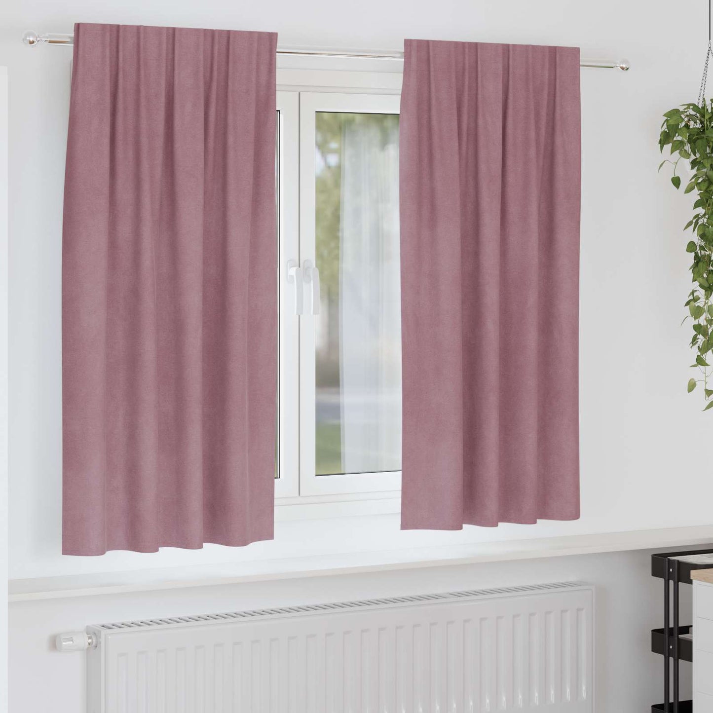 Blackout Curtains 2 pcs Dark Pink 140 x 175 cm Velvet