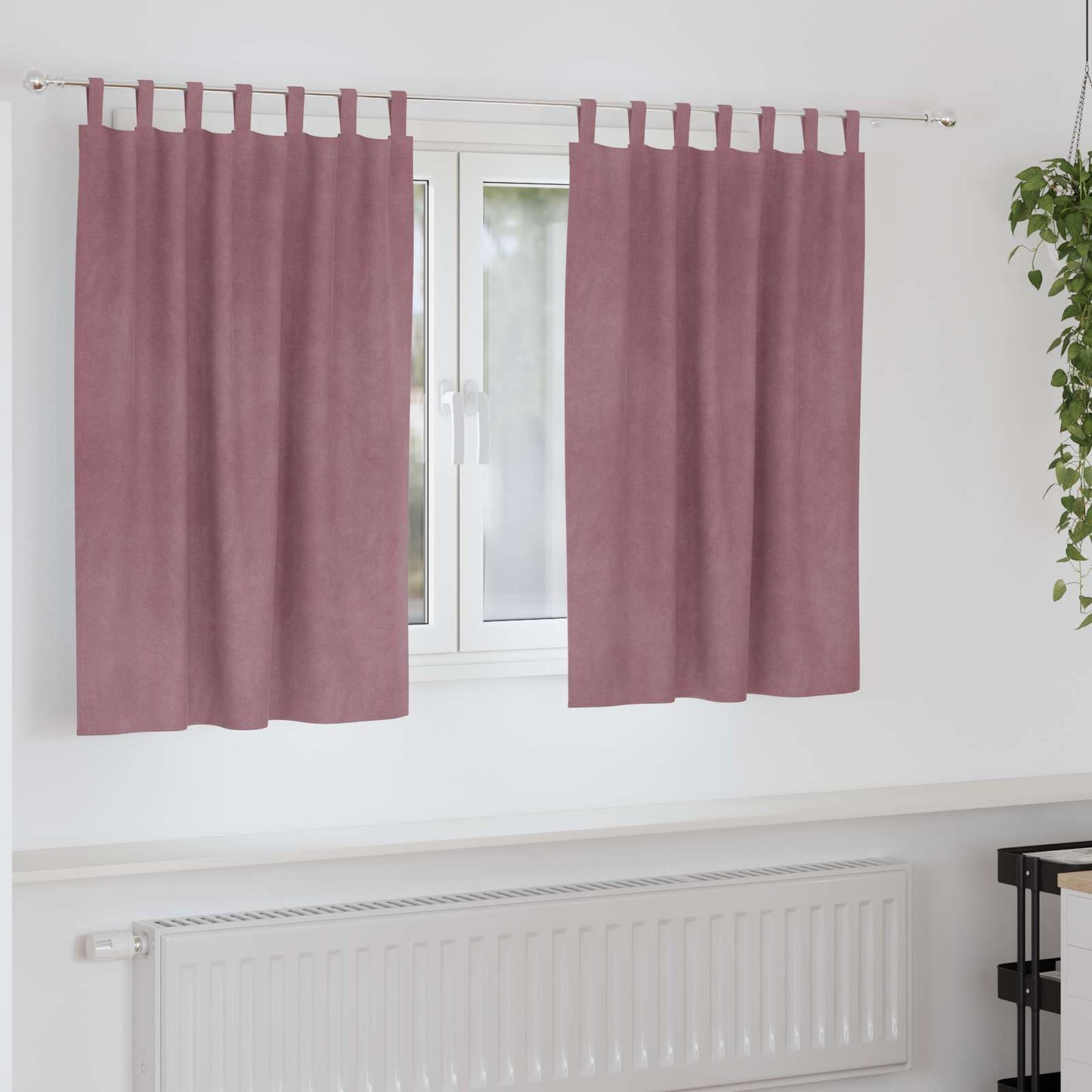 Blackout Curtains 2 pcs Dark Pink 140 x 140 cm Velvet
