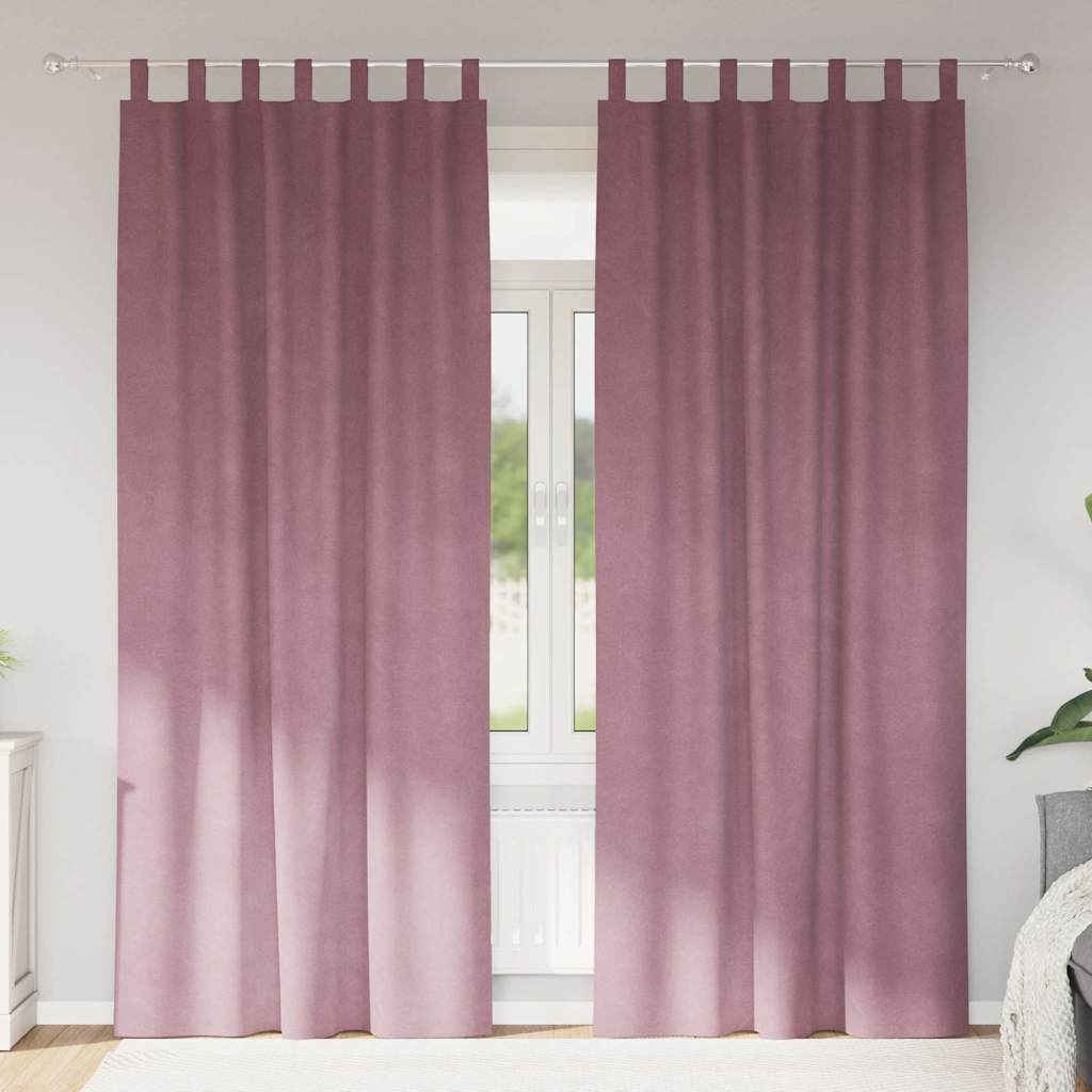 Blackout Curtains 2 pcs Dark Pink 140 x 225 cm Velvet