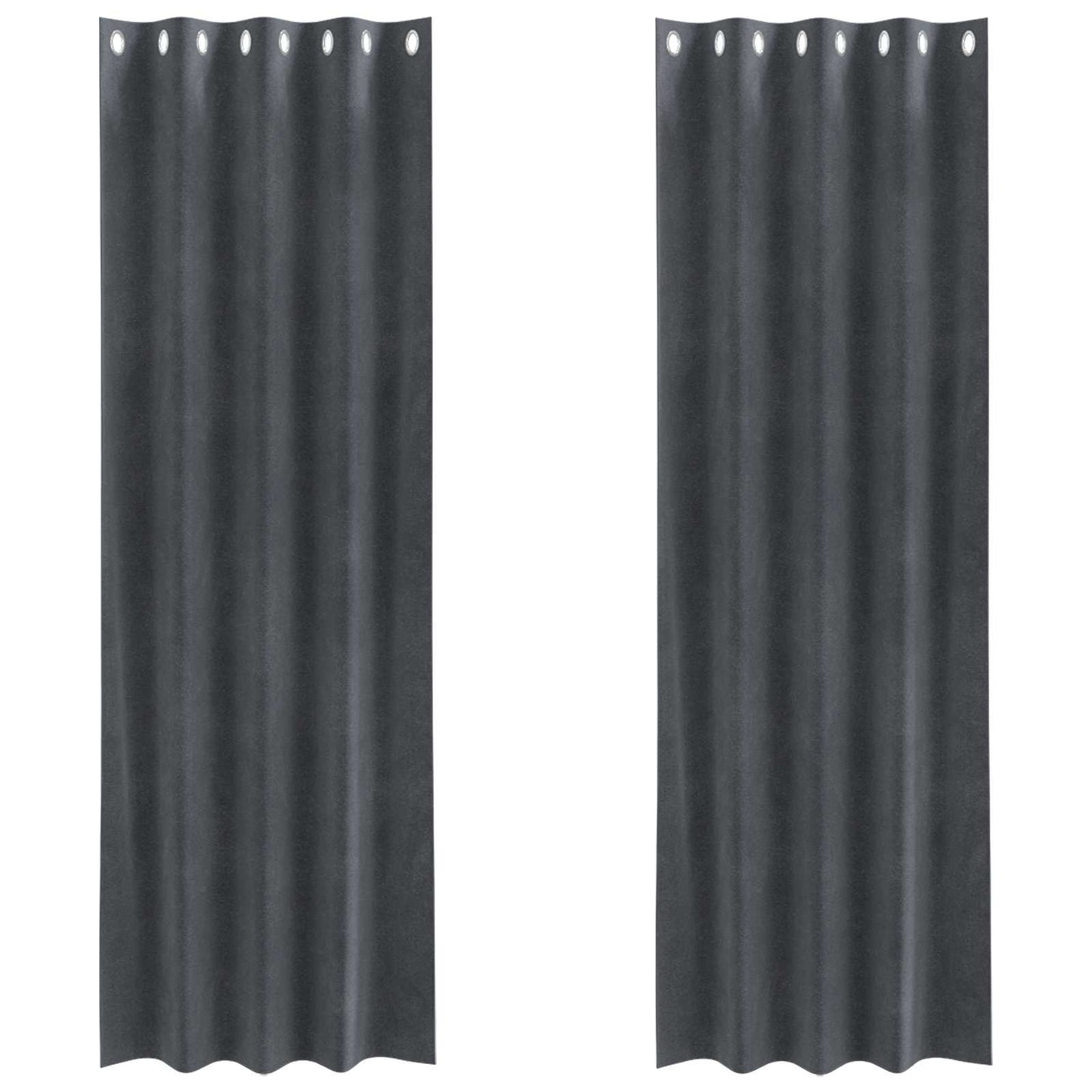 Blackout Curtains 2 pcs Light Grey 140 x 260 cm Velvet