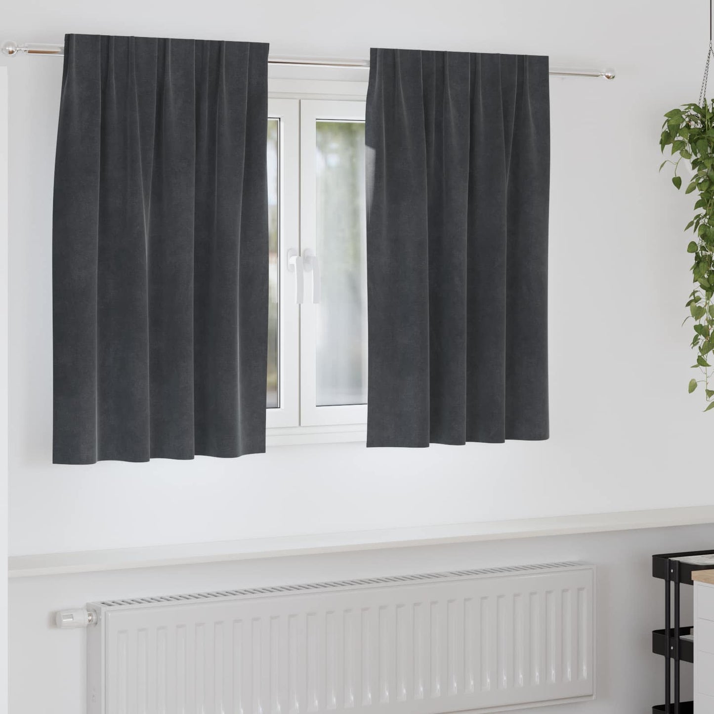 Blackout Curtains 2 pcs Light Grey 140 x 140 cm Velvet