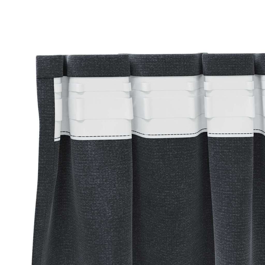 Blackout Curtains 2 pcs Light Grey 140 x 175 cm Velvet
