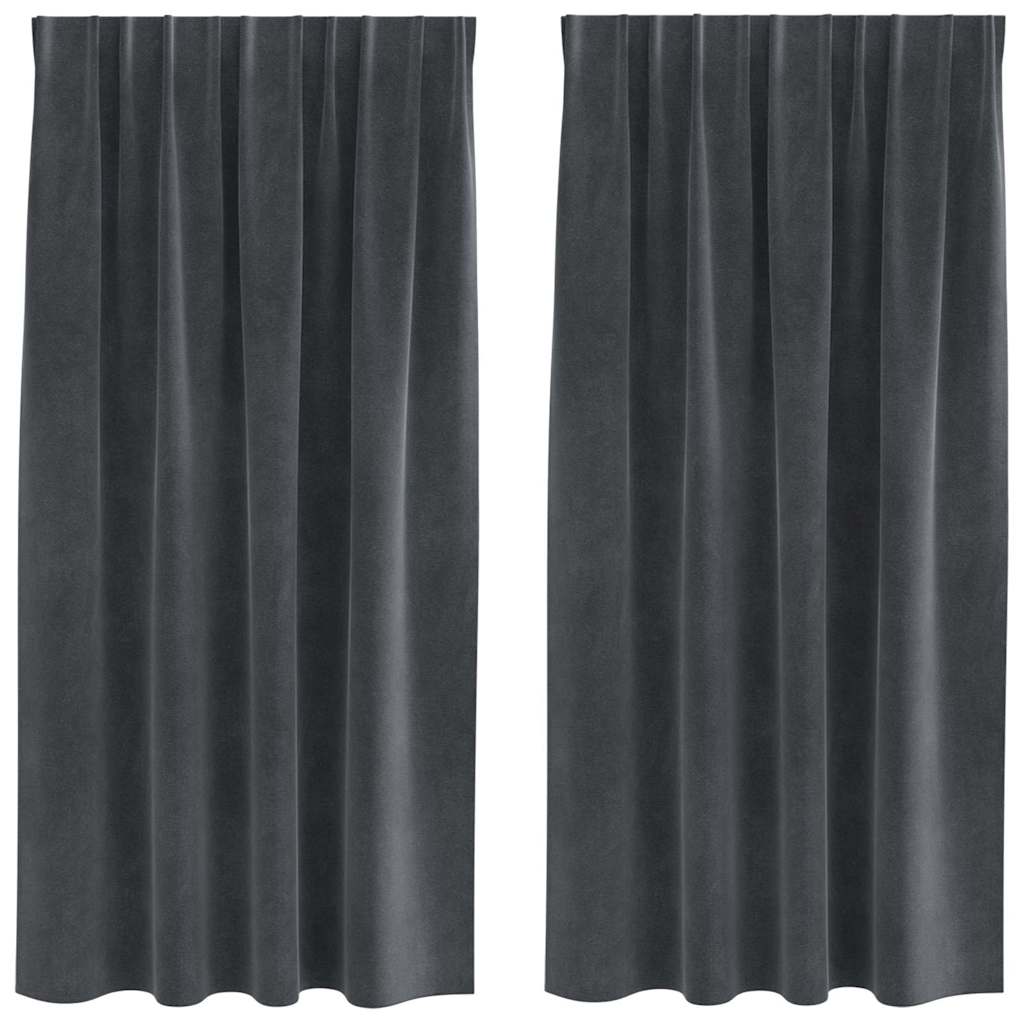 Blackout Curtains 2 pcs Light Grey 140 x 175 cm Velvet