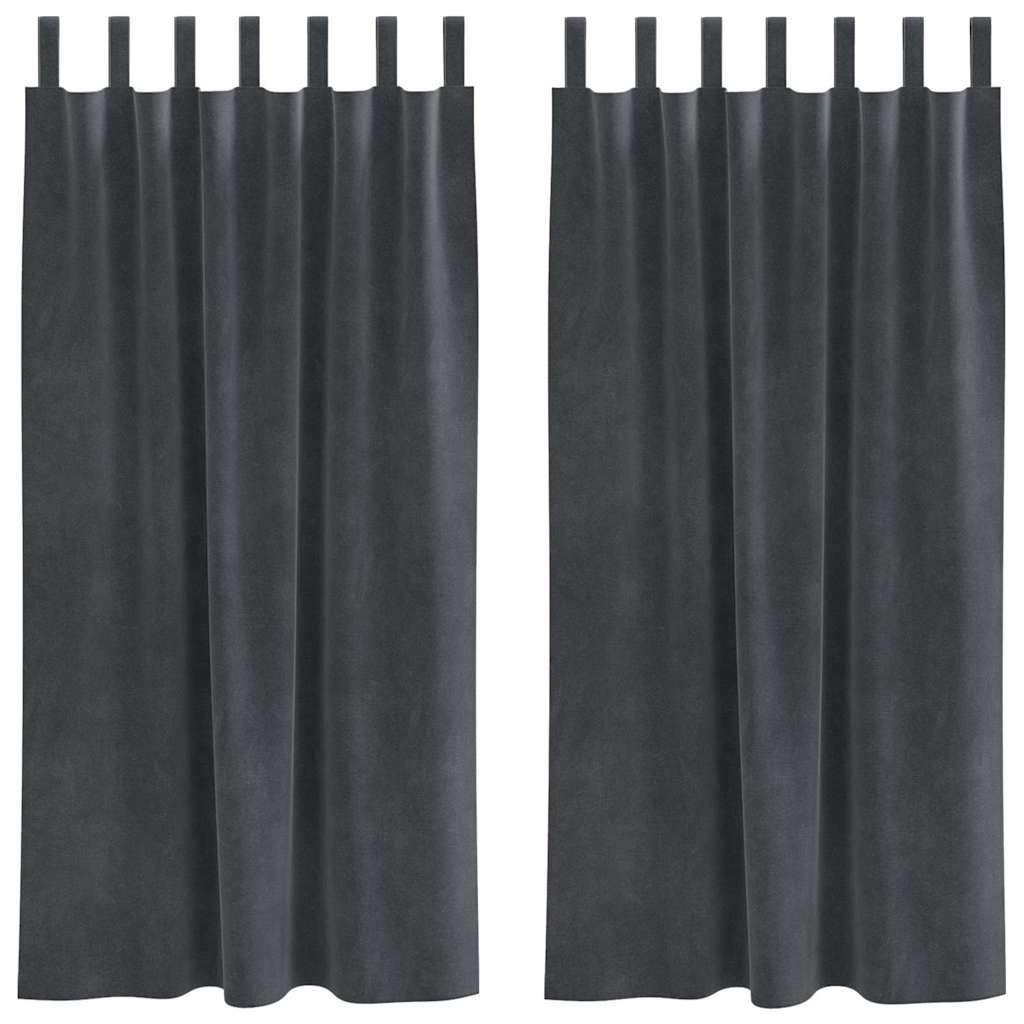 Blackout Curtains 2 pcs Light Grey 140 x 175 cm Velvet