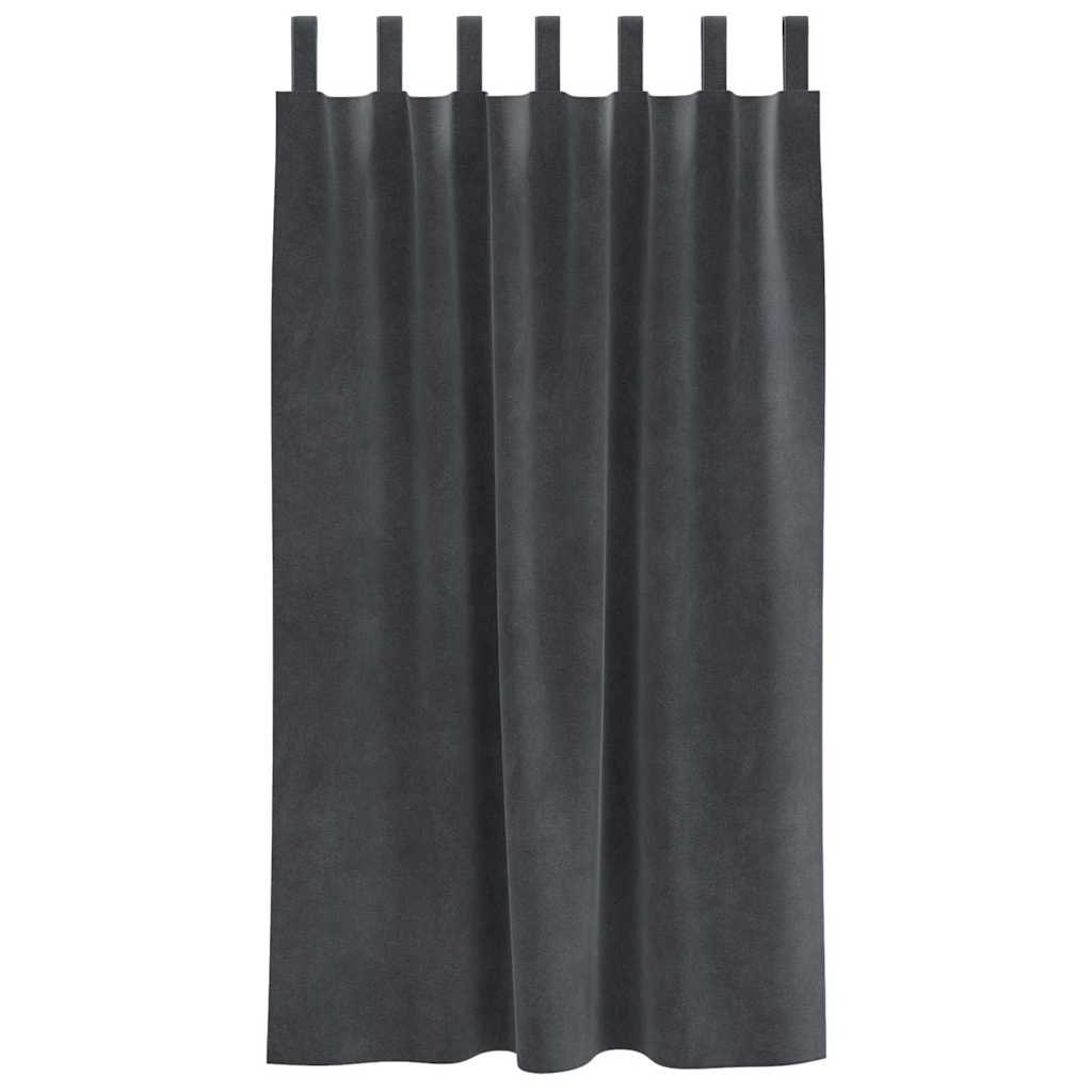 Blackout Curtains 2 pcs Light Grey 140 x 175 cm Velvet